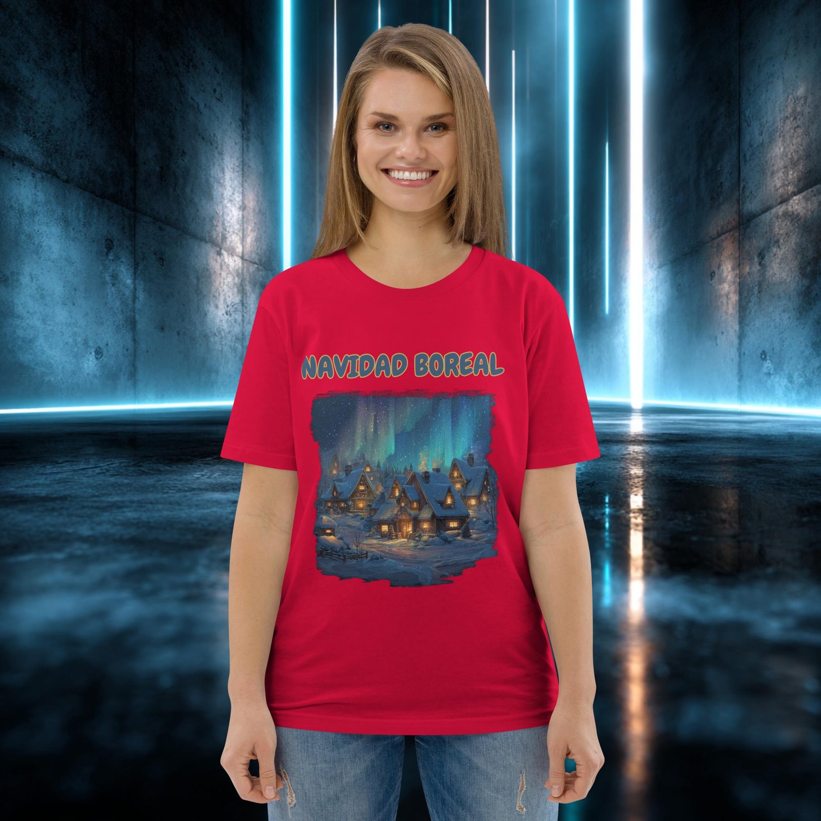 Camiseta orgánica con diseño Navidad Boreal — color 3