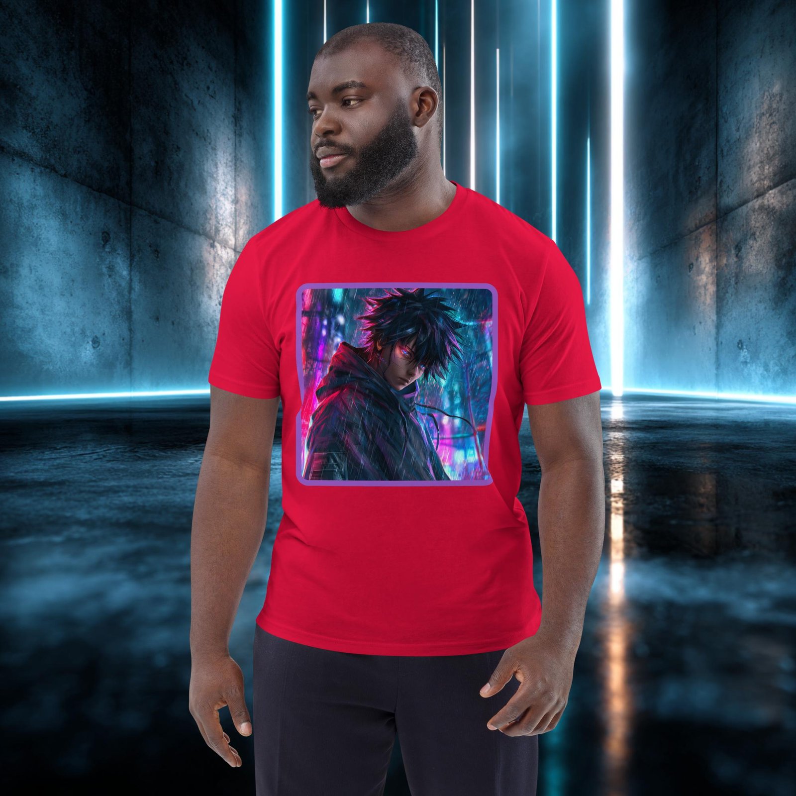 Camiseta orgánica con diseño Lluvia de Neón — color 4