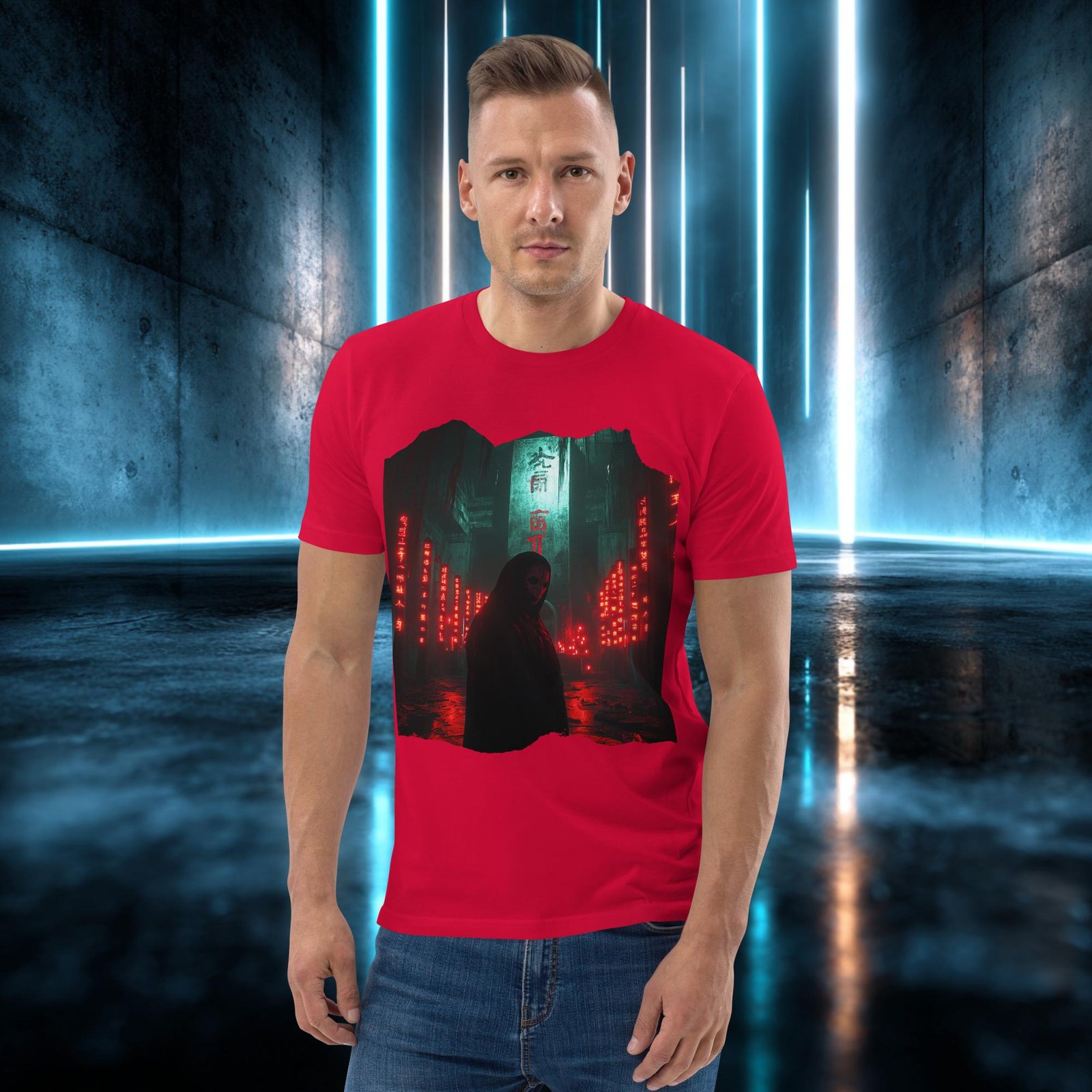 Camiseta orgánica con diseño El Encapuchado Rojo — color 4