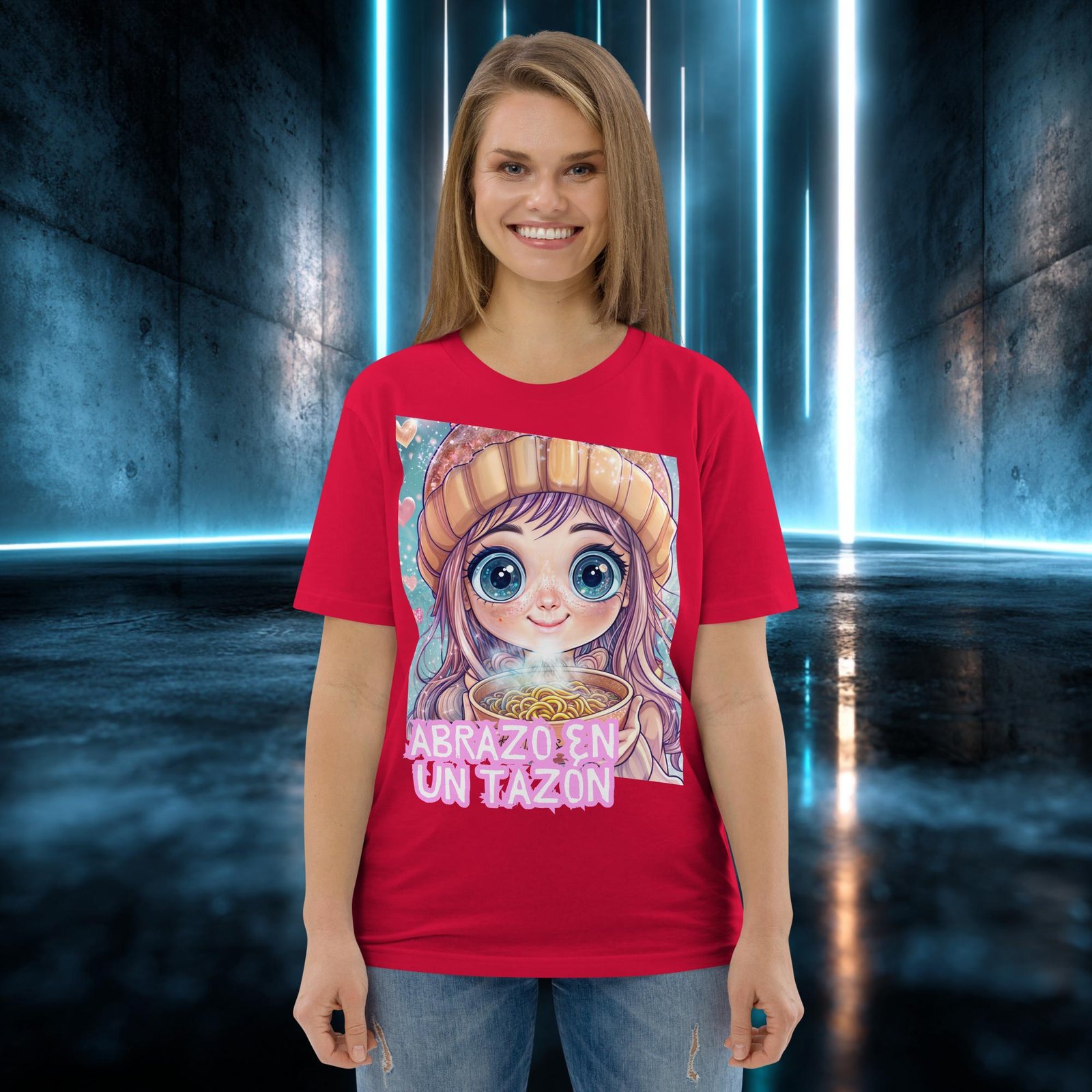 Camiseta orgánica con diseño Abrazo en un Tazón — color 4