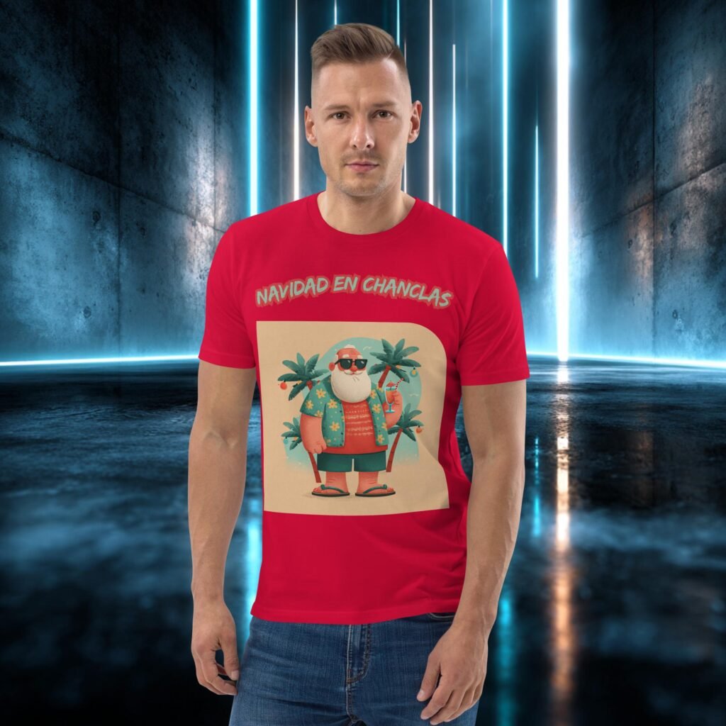 Camiseta orgánica con diseño Navidad en Chanclas