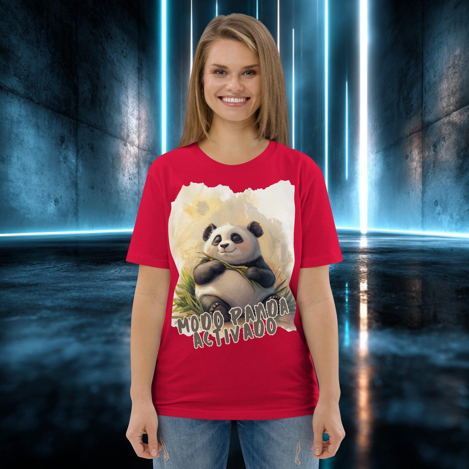 Camiseta orgánica con diseño Modo Panda Activado — color 3