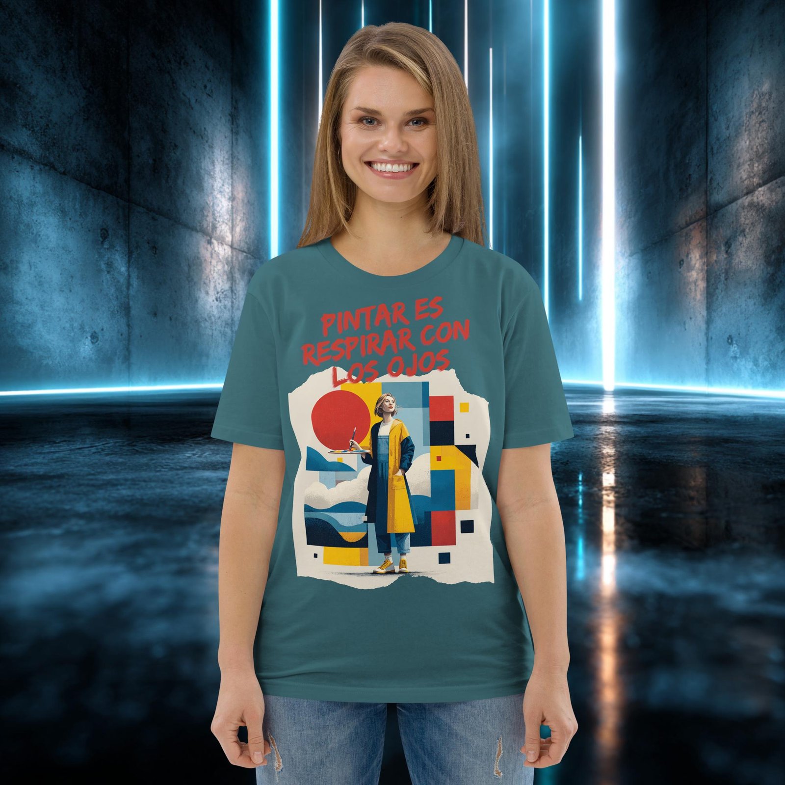 Camiseta orgánica con diseño Pintar Es Respirar con los Ojos — color 7