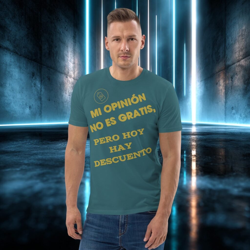 Camiseta orgánica con diseño Mi Opinión No Es Gratis