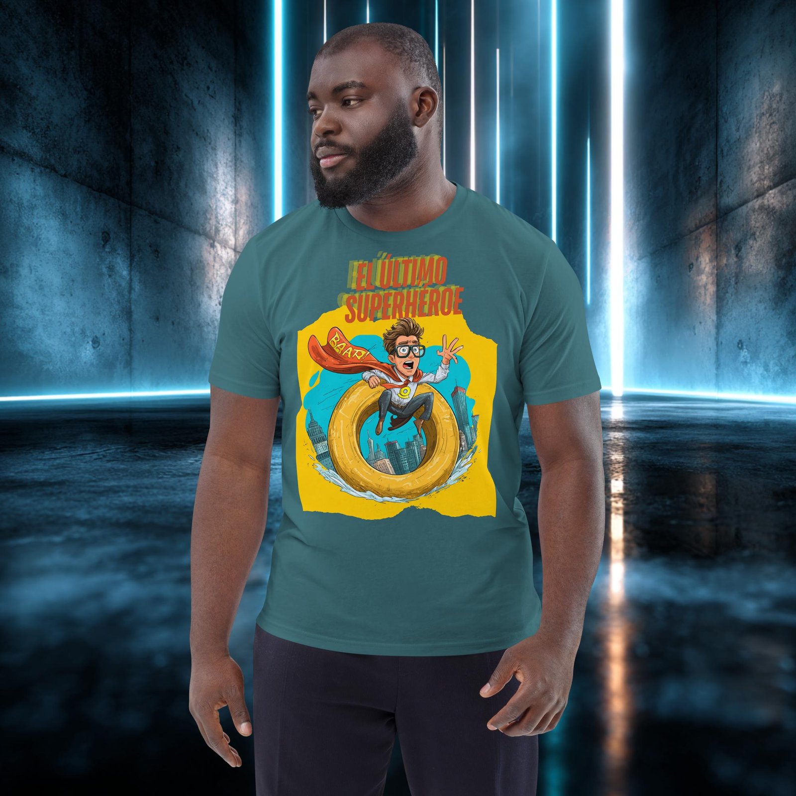 Camiseta orgánica con diseño El Último Superhéroe — color 7