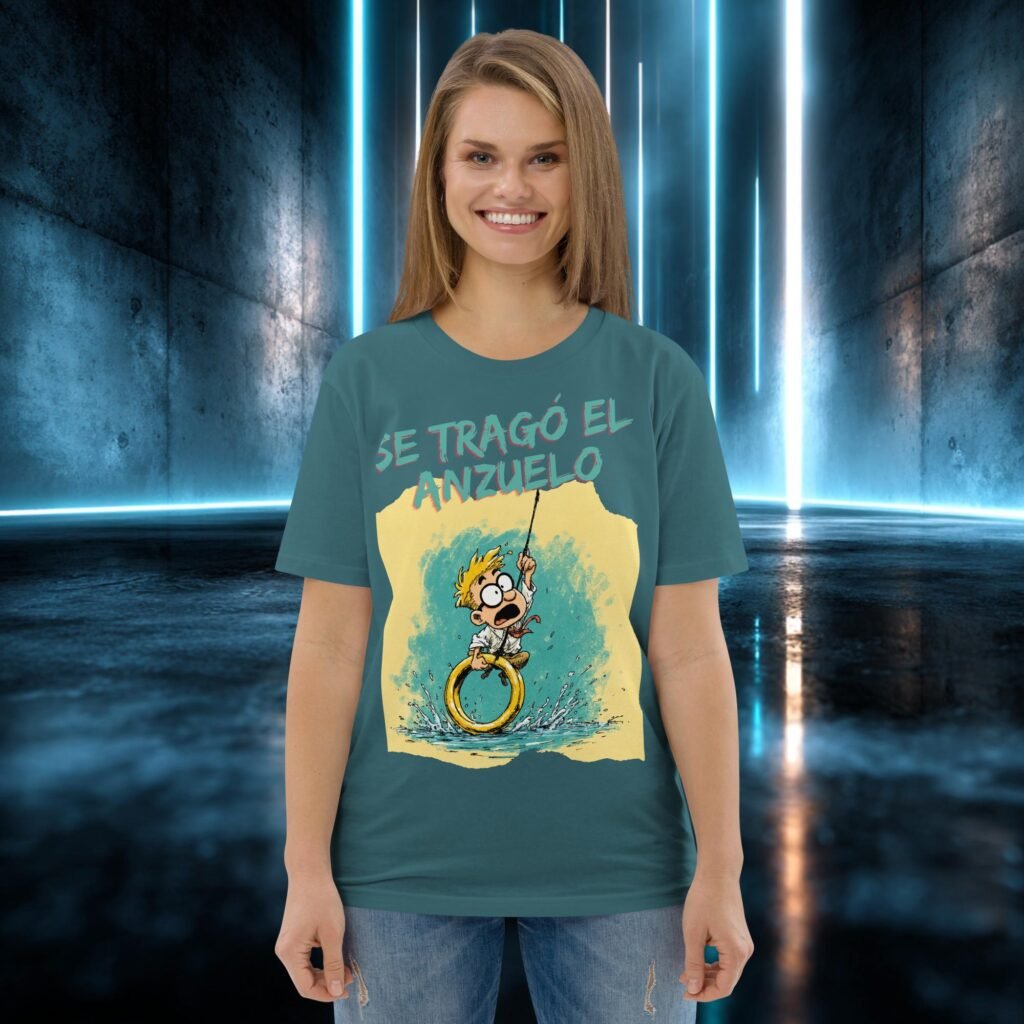 Camiseta orgánica con diseño Se Tragó el Anzuelo