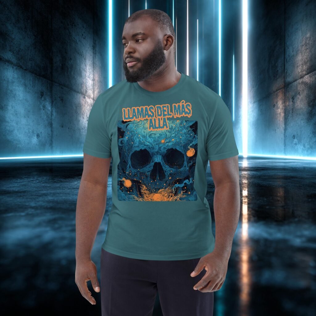 Camiseta orgánica con diseño Llamas del Más Allá