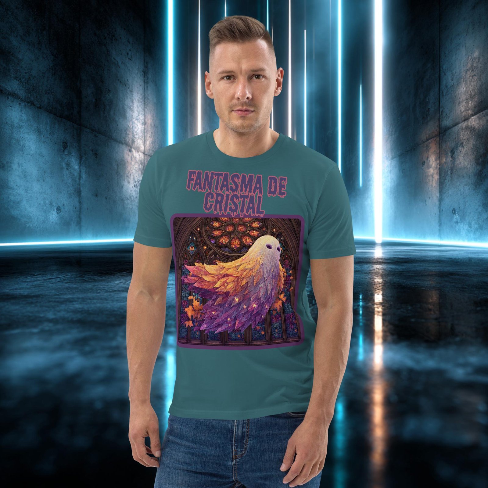 Camiseta orgánica con diseño Fantasma de Cristal — color 7