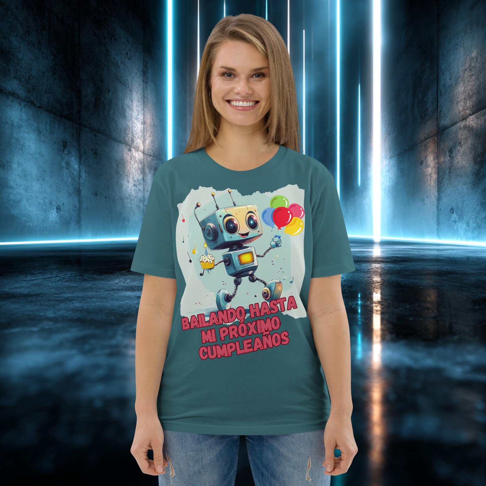 Camiseta orgánica con diseño Bailando Hasta mi Próximo Cumpleaños — color 8