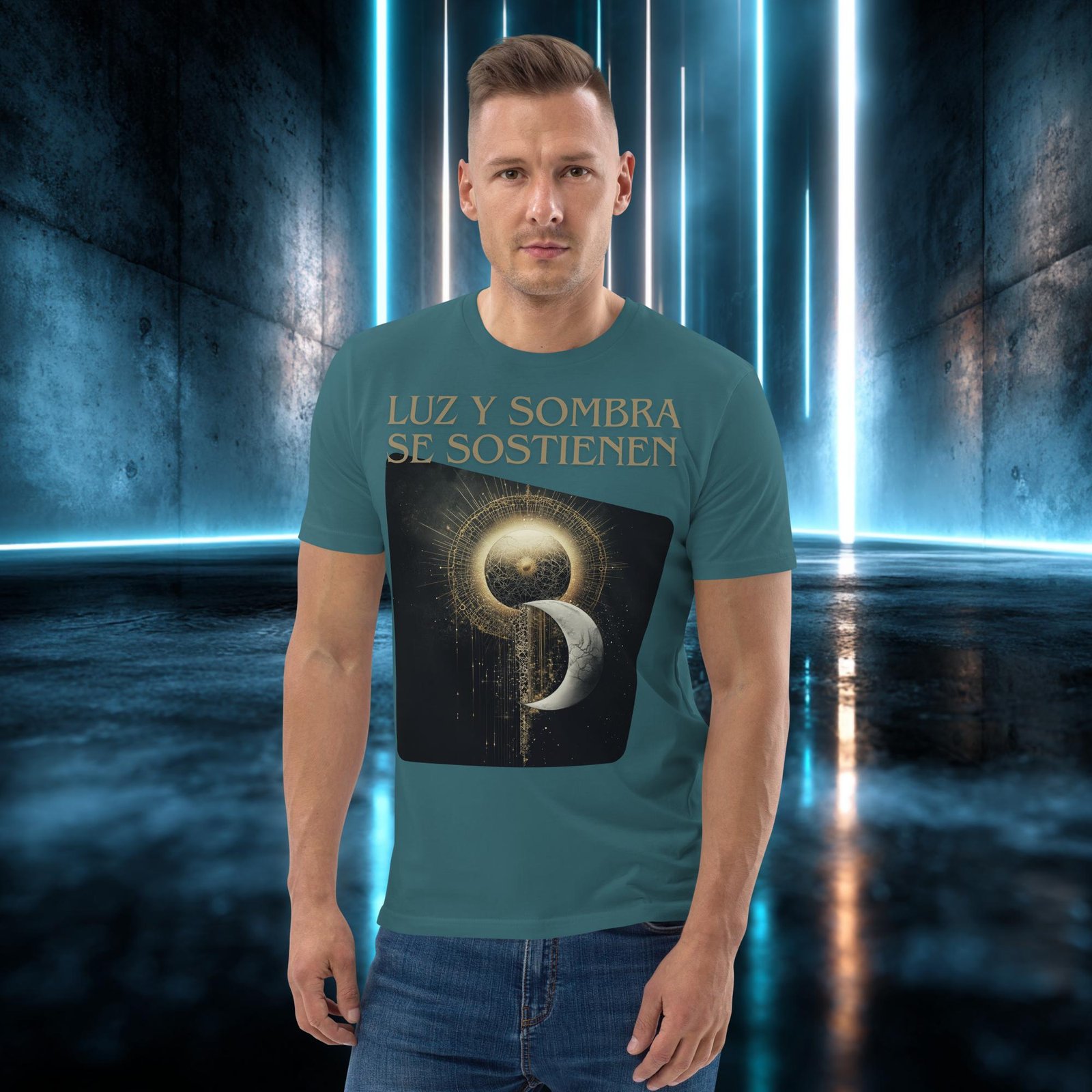 Camiseta orgánica con diseño Luz y Sombra Se Sostienen — color 7