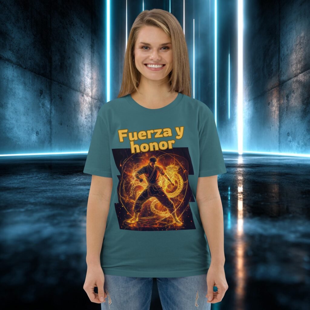 Camiseta orgánica con diseño Fuerza y Honor