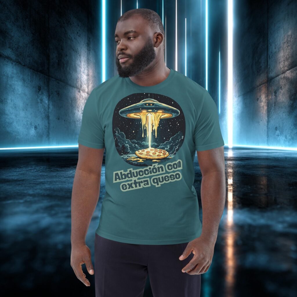 Camiseta orgánica con diseño Abducción con Extra Queso