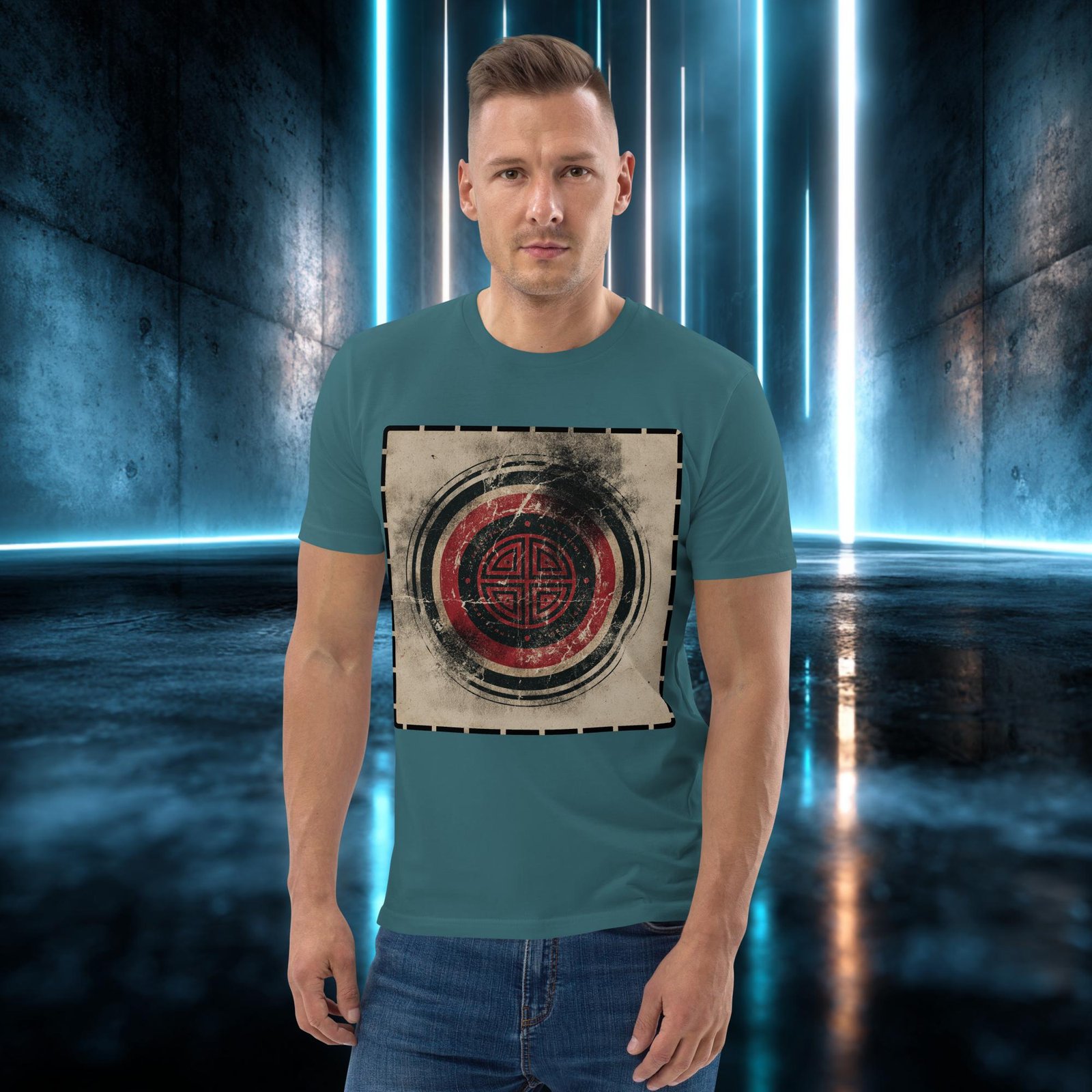 Camiseta orgánica con diseño Emblema Antiguo — color 7