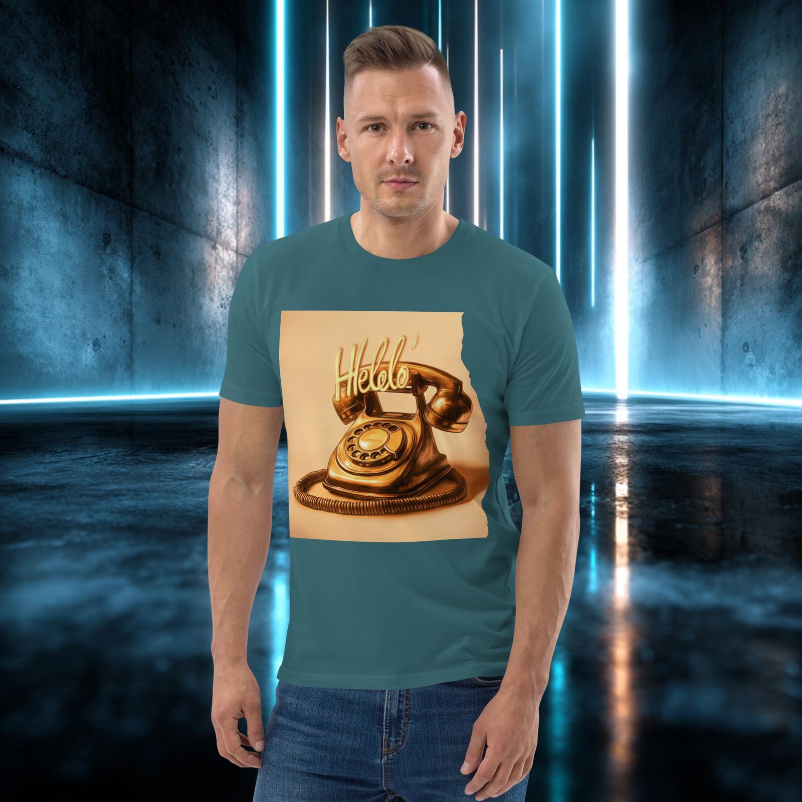 Camiseta orgánica con diseño Llamada Dorada — color 8