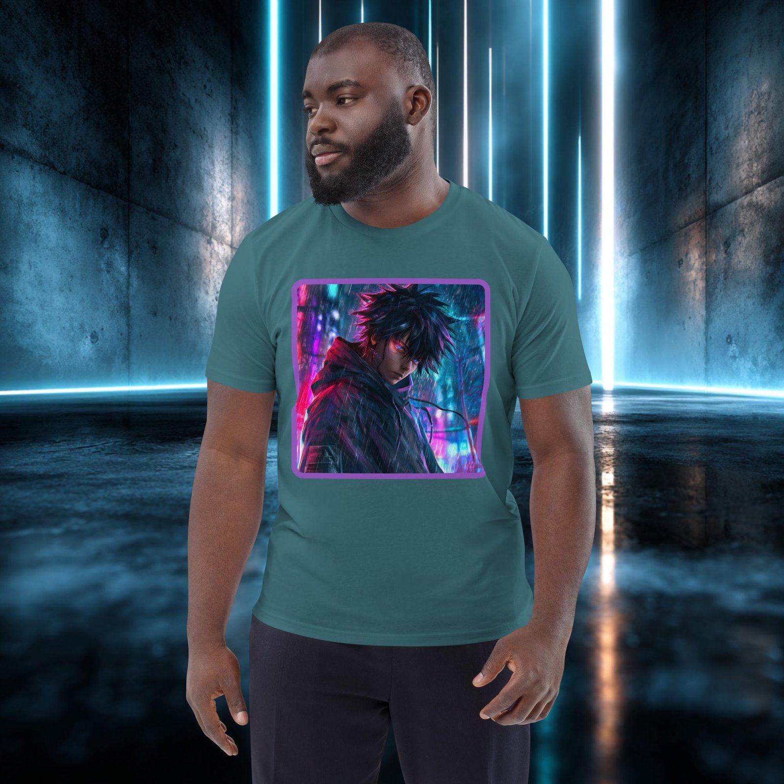 Camiseta orgánica con diseño Lluvia de Neón — color 8