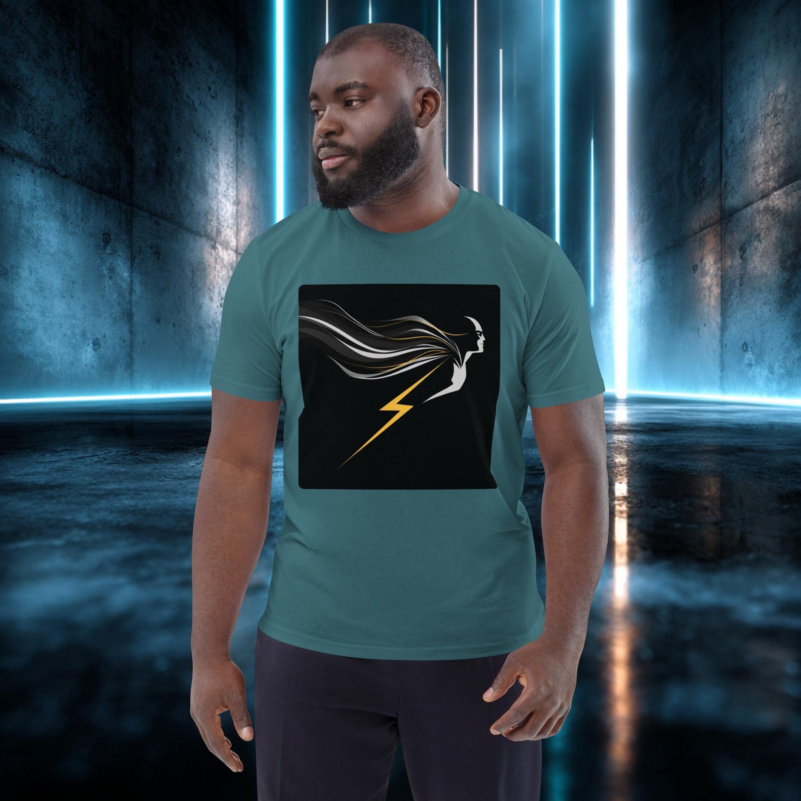 Camiseta orgánica con diseño Rayo y Melena — color 7