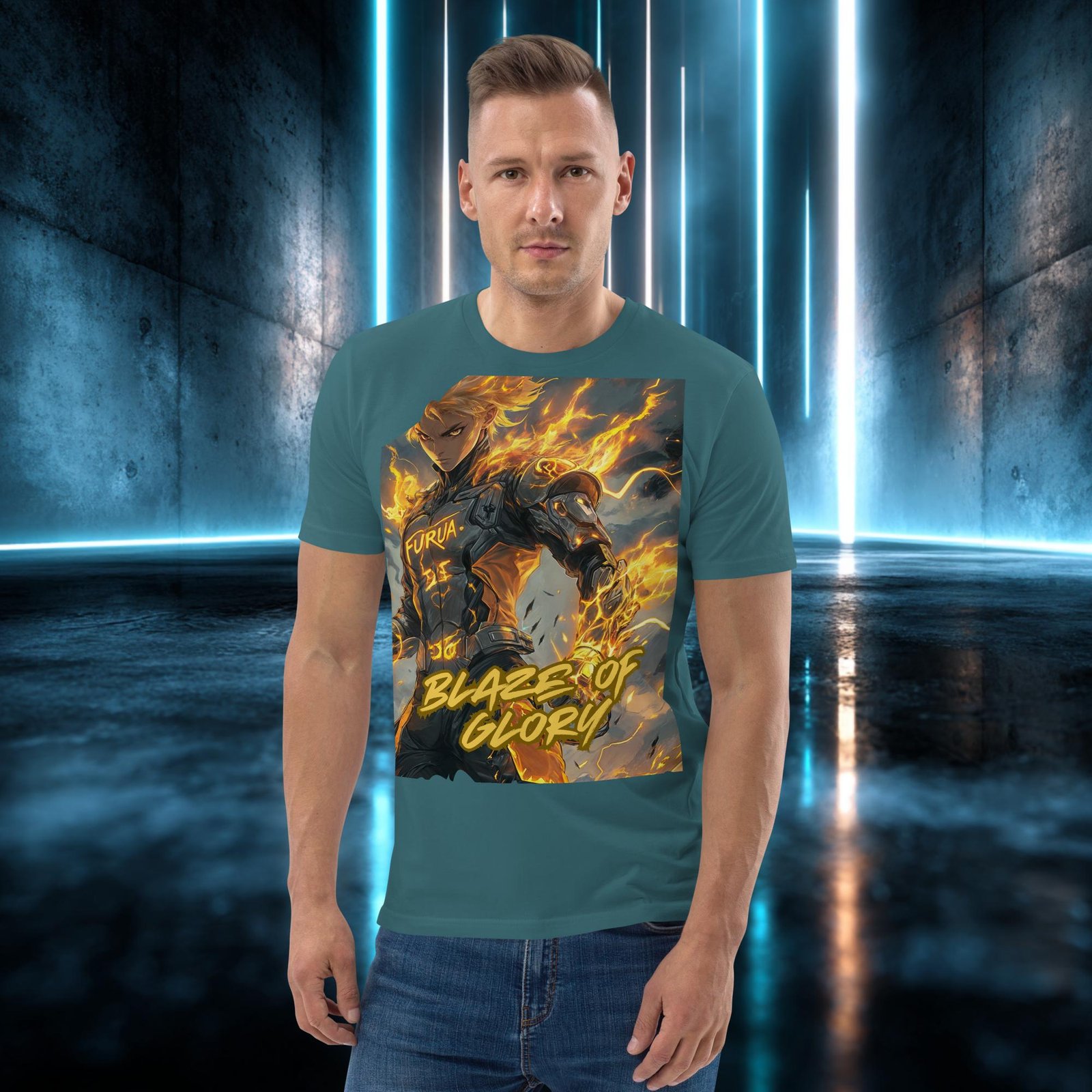 Camiseta orgánica con diseño Llamarada de Gloria — color 7