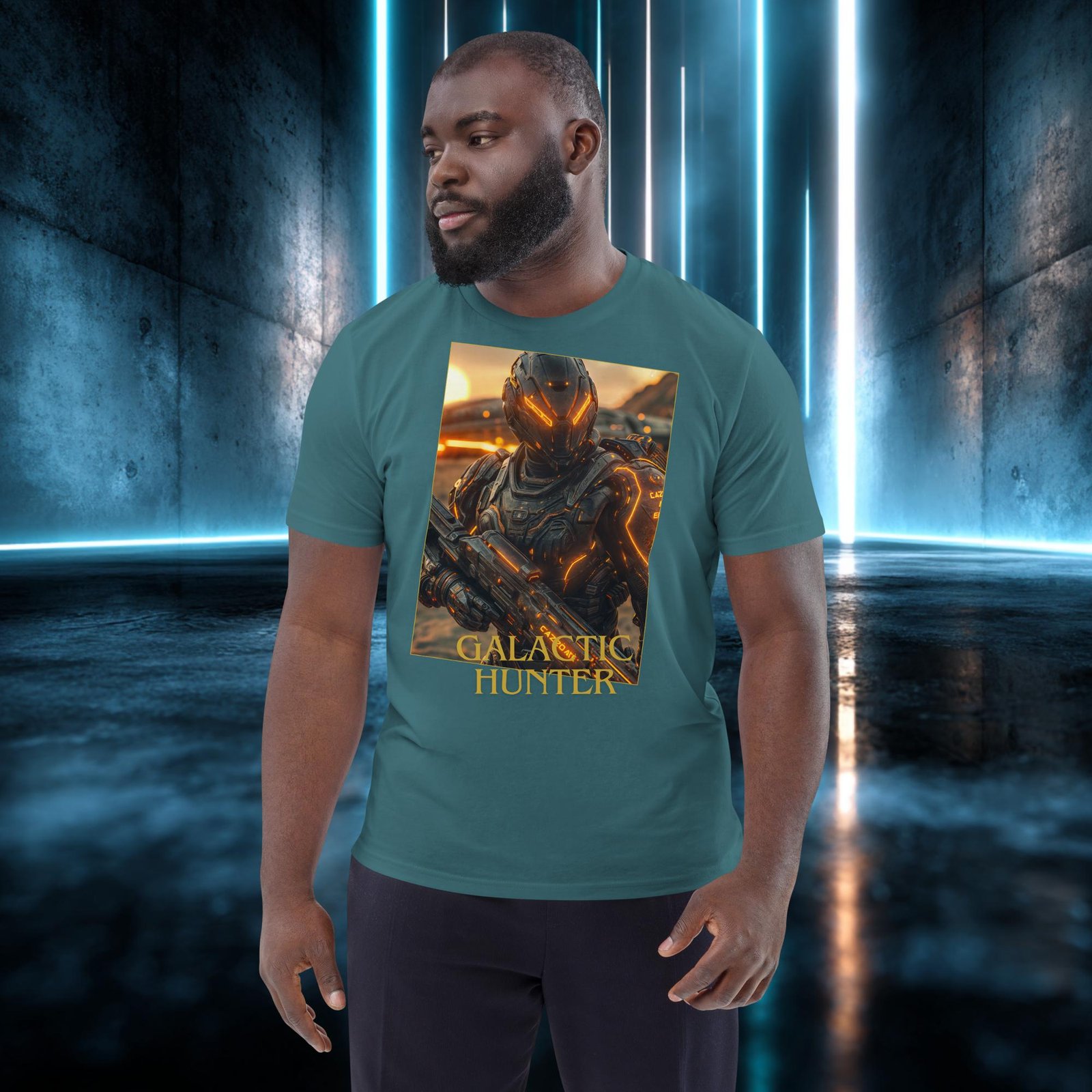 Camiseta orgánica con diseño Cazador Galáctico — color 7