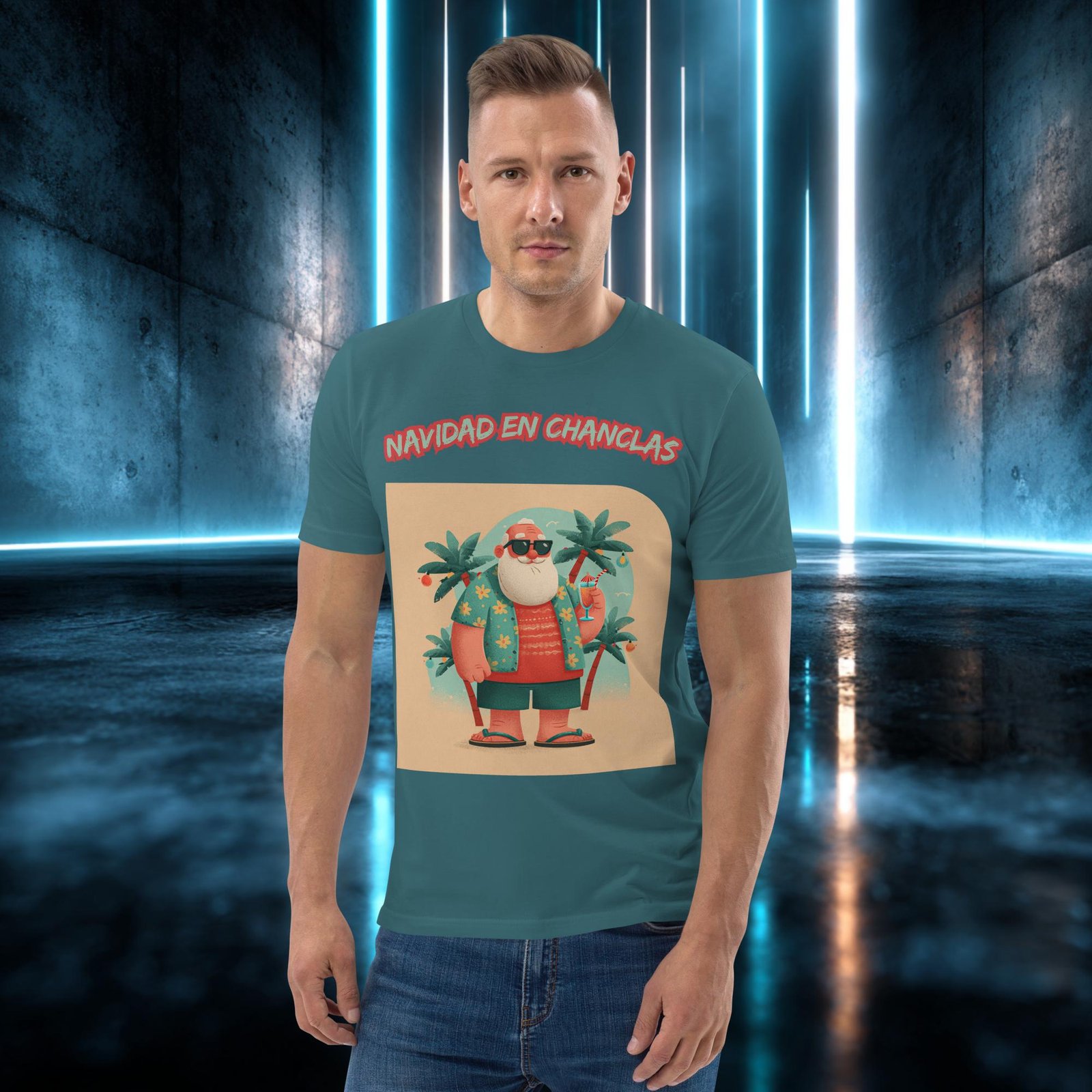 Camiseta orgánica con diseño Navidad en Chanclas — color 7