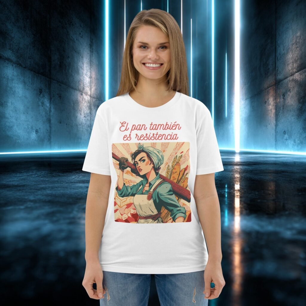 Camiseta orgánica con diseño El Pan También Es Resistencia