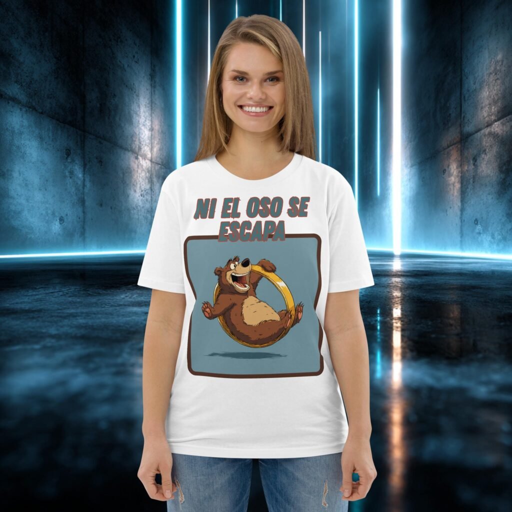 Camiseta orgánica con diseño Ni el Oso Se Escapa