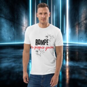 Camiseta orgánica con diseño Rompe tu Propio Guion