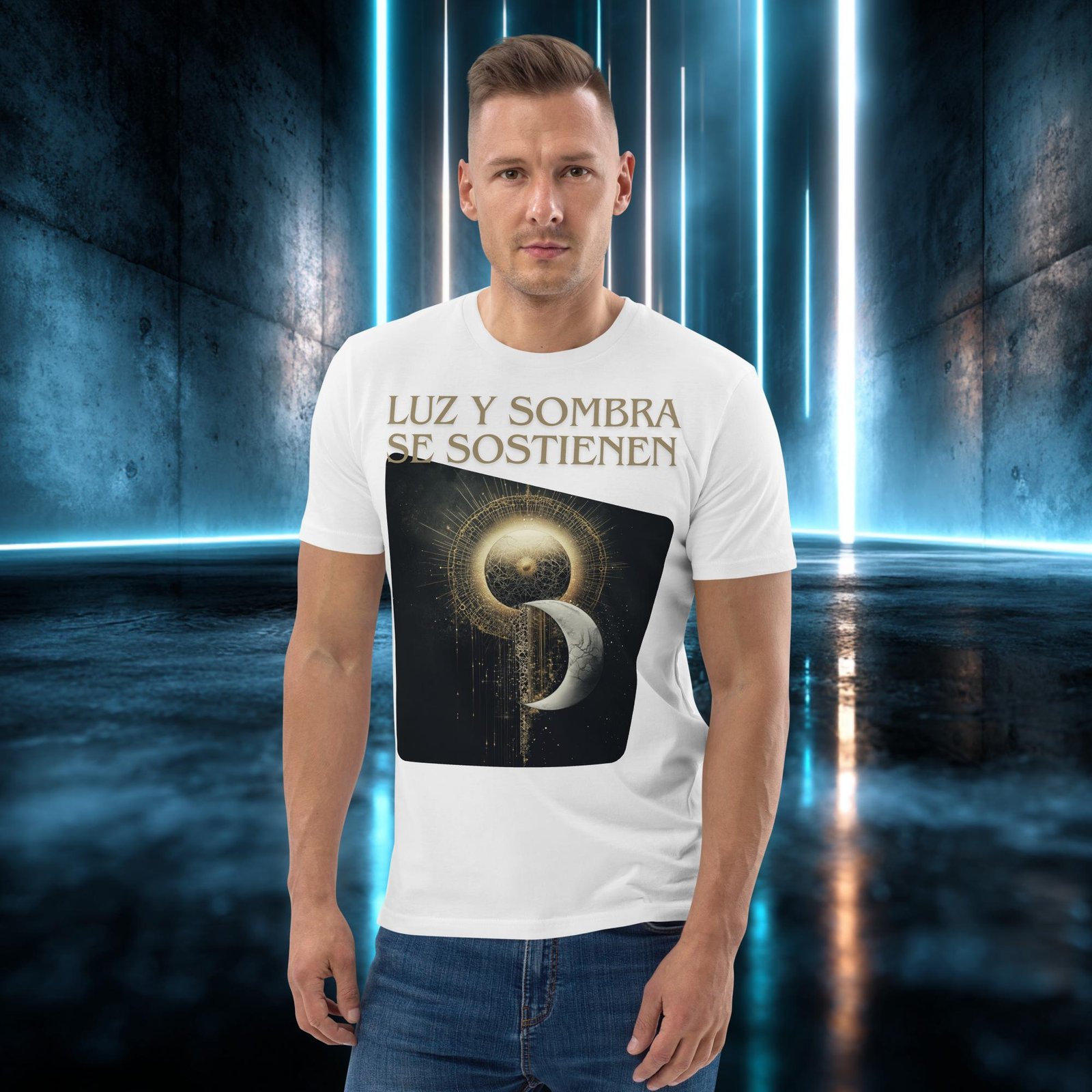 Camiseta orgánica con diseño Luz y Sombra Se Sostienen — color 4