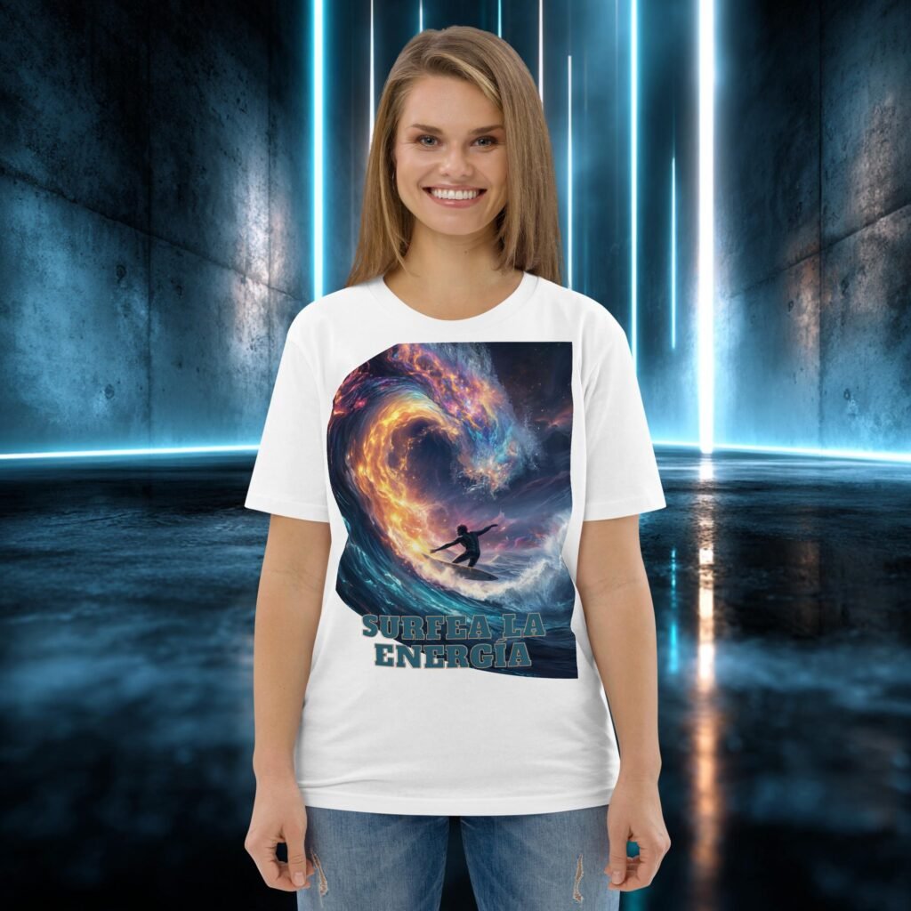 Camiseta orgánica con diseño Surfea la Energía