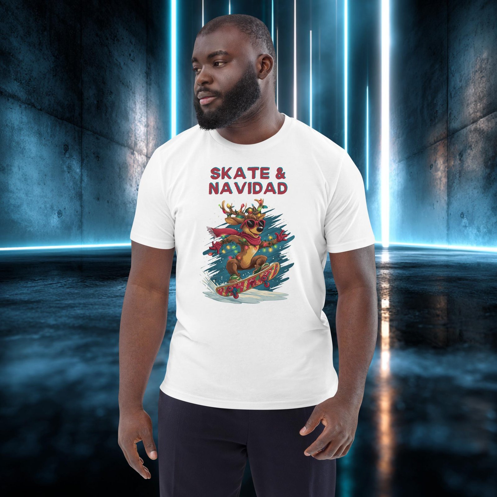 Camiseta orgánica con diseño Reno en la Tabla — color 4