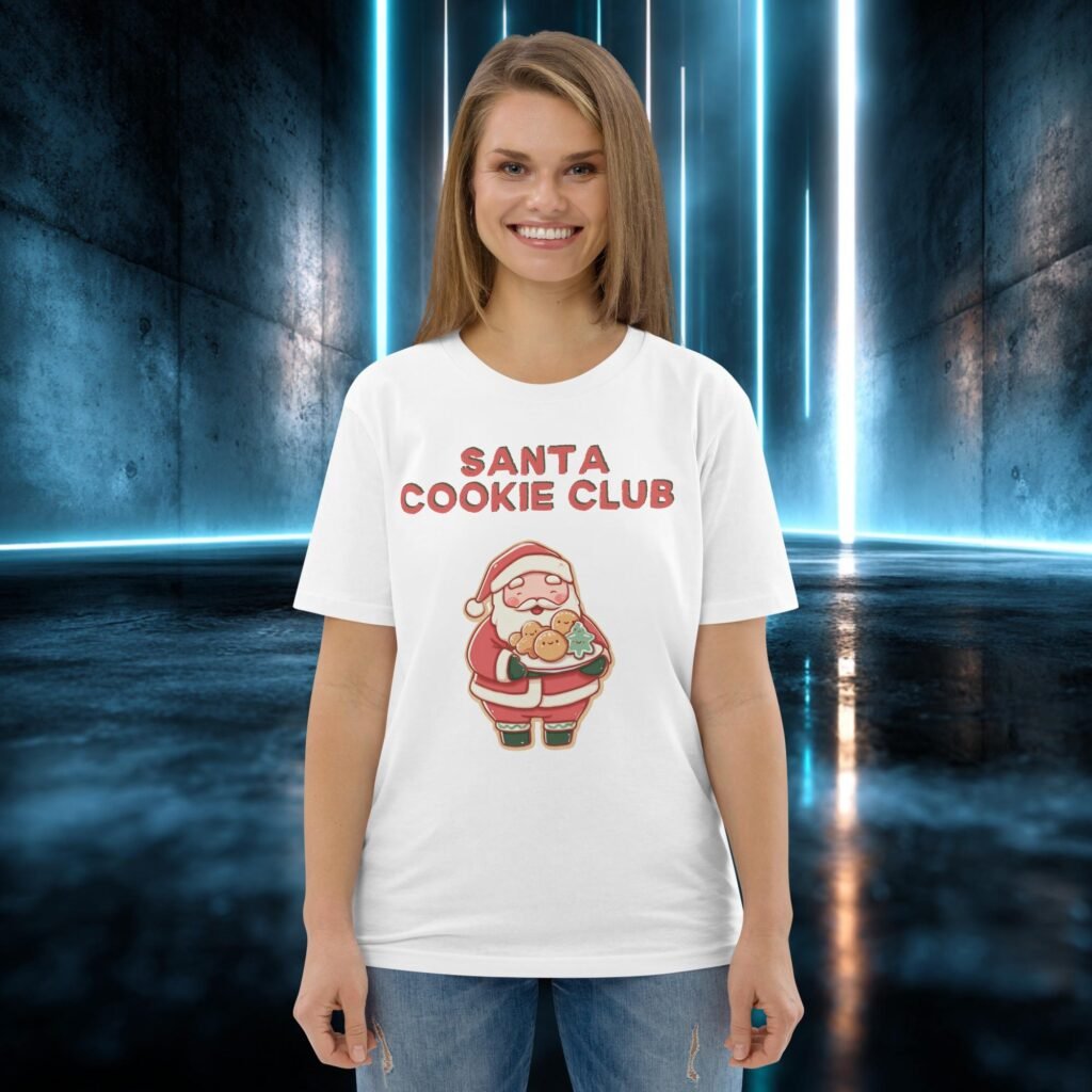 Camiseta orgánica con diseño Santa Cookie Club