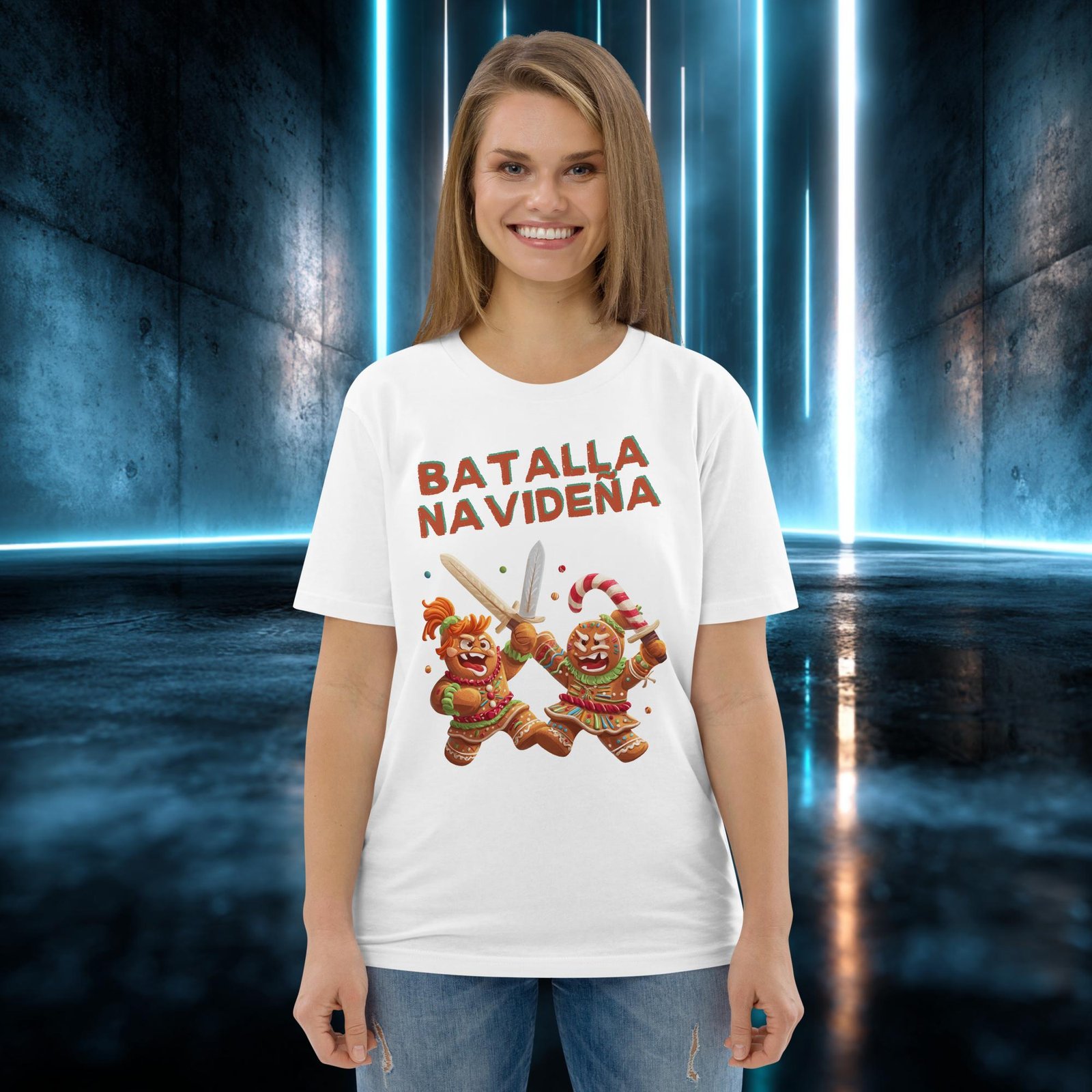 Camiseta orgánica con diseño Batalla Navideña — color 5