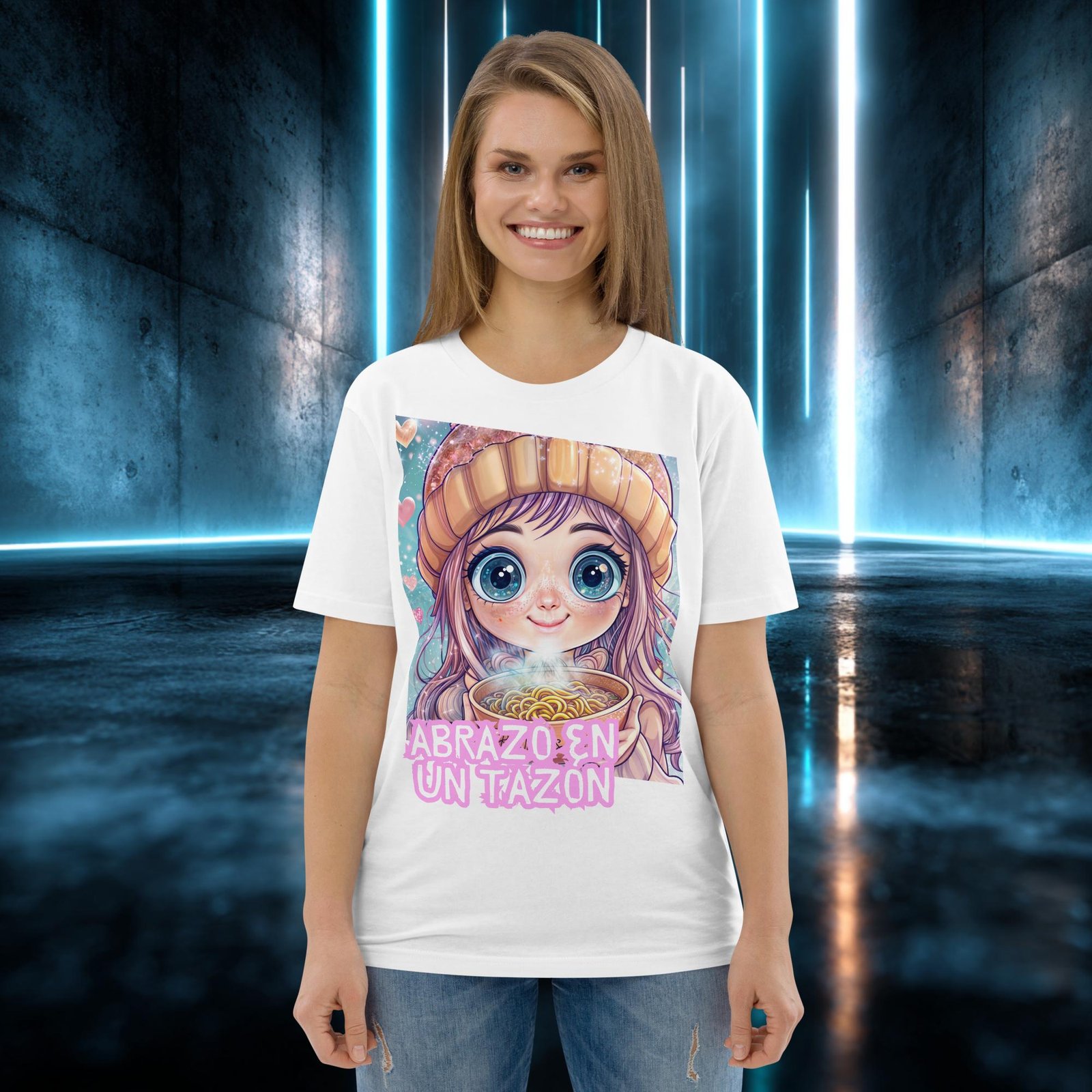 Camiseta orgánica con diseño Abrazo en un Tazón — color 5