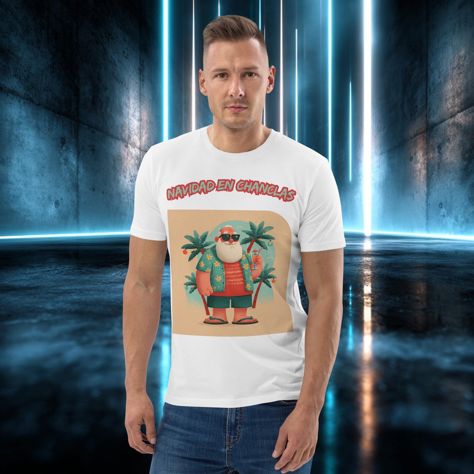 Camiseta orgánica con diseño Navidad en Chanclas — color 4