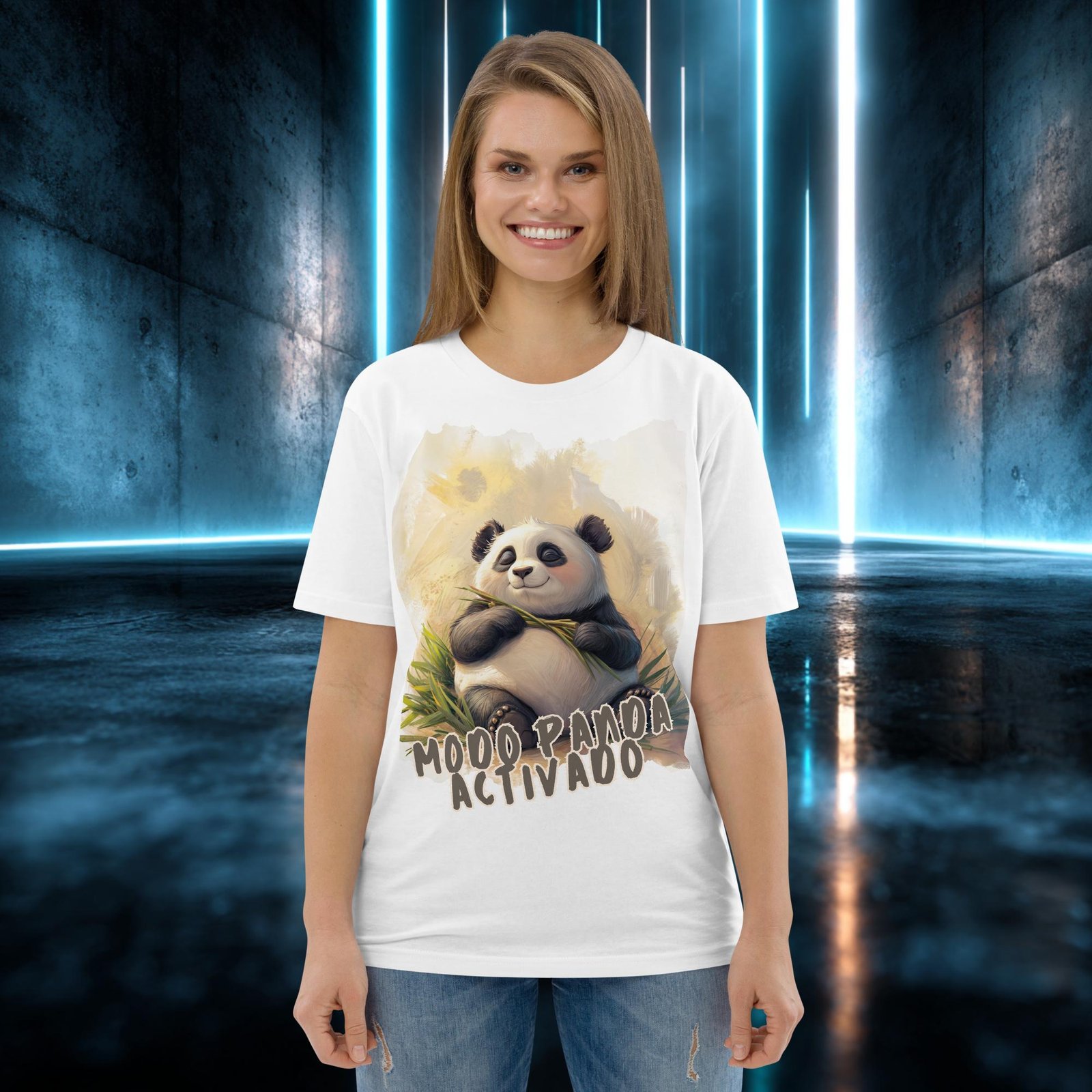 Camiseta orgánica con diseño Modo Panda Activado — color 4