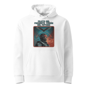 Piloto del Presente en sudadera