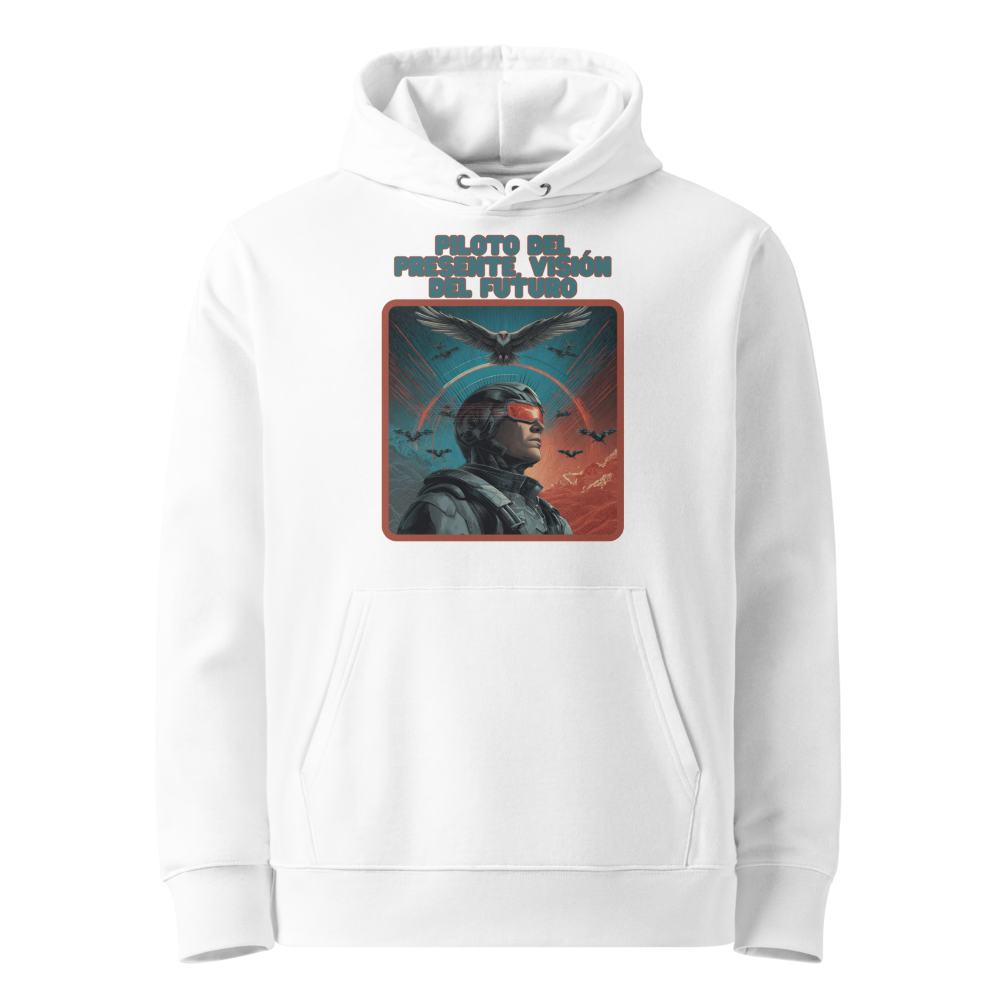 Piloto del Presente en sudadera