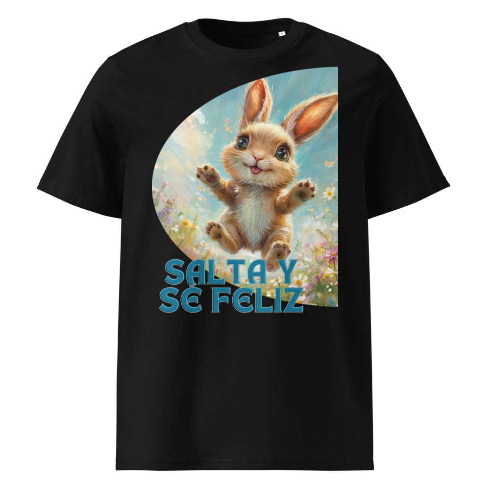 Salta y Sé Feliz en camiseta