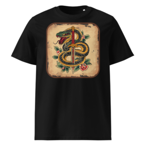 Serpiente y Daga en camiseta